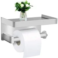 TUWENA Toilettenpapierhalter Toilettenpapierhalter, Klopapierhalter mit Ablage,Selbstklebend/Bohren, Klorollenhalter Kleber, Papier Halterung für Badezimmer Toilette Küche