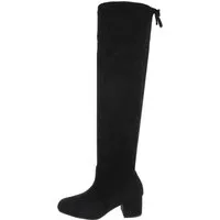Ital-Design Damen Party & Clubwear Overkneestiefel (85255616) Blockabsatz Overknees in Schwarz