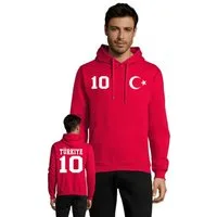 Blondie & Brownie Hoodie Türkei Hoodie Herren Fußball Fan Hoodie EM WM Streetwear (Einzelartikel) Türkiyen Victory Number 10 Fan hoodie