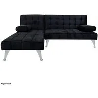 HTI-Living Schlafsofa Schlafsofa Miranda mit Chaiselongue Velvet Schwarz, Stück 1 Teile, Eckcouch mit Bettfunktion