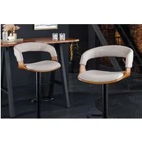 riess-ambiente Barhocker MANHATTAN beige / natur / schwarzHATTAN beige / schwarz (Einzelartikel, 1 St), Strukturstoff · Metall · höhenverstellbar · 360° drehbar · mit Lehne