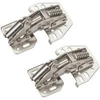SO-TECH® Möbelbeschlag Aufschraubscharnier 90° mit Montageanschlag (2 St), SoftClose, Möbelscharnier (Stahl, vernickelt, verstellbar)