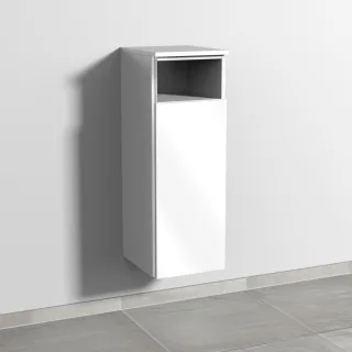 Sanipa 3way Mittelschrank mit 1 Tür und 1 offenem Fach, Weiß-Glanz, BS13178 BS13178