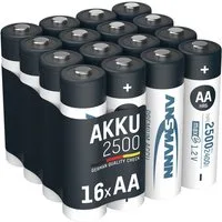 ANSMANN AG Akku Mignon AA 2500 mAh1,2V Ni-MH, 16 Stück Akku 2500 mAh (1.2 V)
