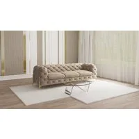 S-Style Möbel Chesterfield-Sofa 3-Sitzer Ashley mit Goldenen Metall Füßen, mit Wellenfederung