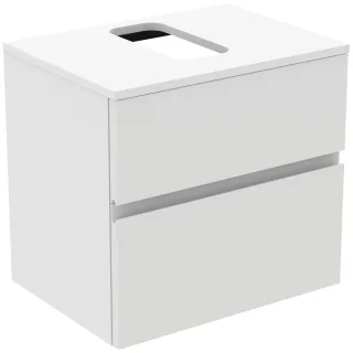 Ideal Standard Waschtischunterschrank Finesse Ausschnitt r/l 602x440x558mm 2 Auszüge Weiss matt, E34 E3476Y1