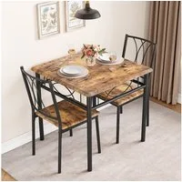 GarveeMore Essgruppe Ktichen Tisch mit 2 Stühlen für Küche & Esszimmer, Kompaktes Esszimmer-Set für kleine Räume(Tisch mit 2 Stühlen)