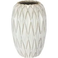I.GE.A. Dekovase Vase aus Keramik (1 St), Blumentopf geriffelt Zylinderform Übertopf Keramikvase Deko Dekovase