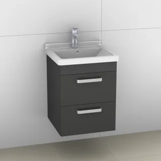 Artiqua 411 Waschtischunterschrank für Starck 3 030348 Anthrazit Hochglanz, 411-WU2L-D16-7015-51 411-WU2L-D16-7015-51