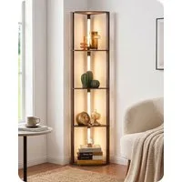 EDISHINE Stehlampe Wohnzimmer Dimmbar, Standleuchte mit Ablage, LED fest integriert, warmweiß bis kaltweiß dimmbar, LED Dimmbar Stehleuchte, Regal mit Licht