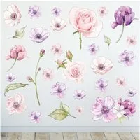 Sunnywall Wandtattoo Blumen Wandsticker Wandtattoo (2 St), konturgeschnitten