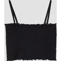 s.Oliver Muskelshirt T-Shirt Gesmoktes Crop-Top mit abnehmbaren Spaghettiträgern