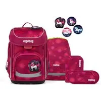 ergobag Schulranzen Schulranzen-Set CUBO MondzauBär 5-teilig (5-teilig), ergonomisch, höhenverstellbar, Your-Size-System, ab 1. Klasse