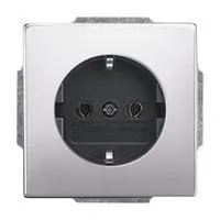 Steckdosen-Einsatz Edelstahl mit Steckanschluss Typ 20 EUC-866, 16 Ampere, 250 Volt edelstahl, Retail