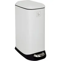 SVITA Mülleimer TS12, Treteimer, 12L, Softclose-Funktion, Stahl pulverbeschichtet, Weiß