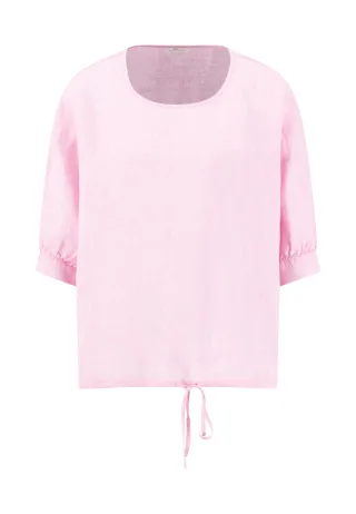 FYNCH-HATTON - BLOUSE RUFFEL BIND LINEN MELANGE sorbet rose - Gr. - 38