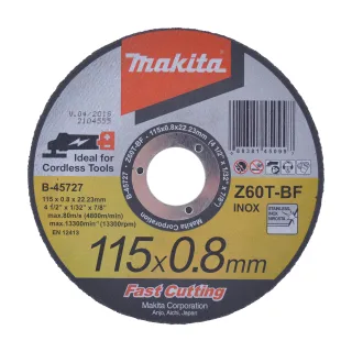 Makita Trennscheibe INOX, 115 x 0,8 mm - B-45727