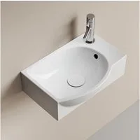 EMKE Aufsatzwaschbecken Aufsatzwaschtisch Wandmontage Waschtisch für Badezimmer/Gäste-WC