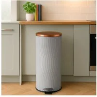 HTI-Living Mülleimer Mülleimer 30 Liter Grau/Kupfer Jannik, Abfalleimer mit Soft-Close-Deckel