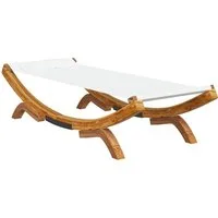vidaXL Gartenliege Sonnenliege 100x188,5x44 cm Bugholz Massiv Creme