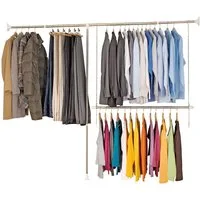 WENKO Teleskopregal Garderobe, Set 3-tlg., flexibles Kleiderstangensystem, belastbar bis 110 kg