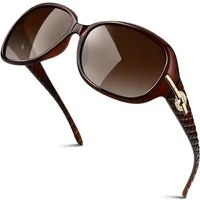 LuxusKollektion Sonnenbrille Sonnenbrille Damen Übergroß Braun Polarisiert UV400