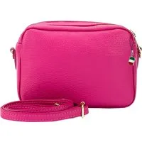 FLORENCE Umhängetasche Florence Umhängetasche Damen Tasche (Umhängetasche), Damen Leder Umhängetasche, pink ca. 22cm