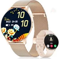 Lige Elegante uhr: mit AMOLED Display und Zyklusüberwachung Smartwatch (3,6 cm/1,43 Zoll, Android iOS), Stilvolle Gesundheitsuhr für Training Schlafanalyse Benachrichtigungen