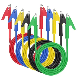 5PCS Alligator Clips Test Leads Dual Ended Crocodile Clips Insulated Flexible Copper Wire Multicolor Electrical Testing