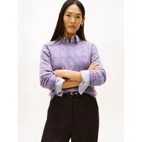 Tommy Hilfiger Strickpullover SOFT WOOL CABLE C-NK Wolle, mit Zopfmuster