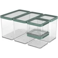 ROTHO Vorratsdose Loft 5er-Set Vorratsbehälter mit Deckel, Kunststoff, Kunststoff, (Vorratsdosenset, Set 5 tlg)