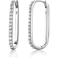 Miore Klappcreolen MSAE295E - 925 Sterling Silber - Ohrringe mit Zirkonia Steinen 0,84 Kt, mit 28 Steinen für Damen