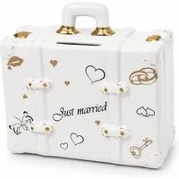 Logbuch-Verlag Dekofigur Spardose Koffer Just Married – Hochzeits-Spardose aus Keramik