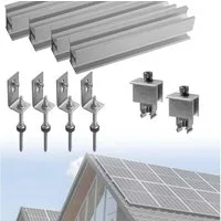 avoltik Solarmodul-Halterung Set Blechdach Befestigung Stockschraube Schiene für 1-4 Solarmodule, (Set)