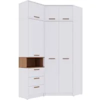 Marmex Möbel Jugendzimmer-Set Grant Set 12N Regal mit Schubladen Echschrank viel Stauraum, (4-tlg., Regal+Verlängerung, Eckschrank+Verlängerung), Soft-Close-Türen