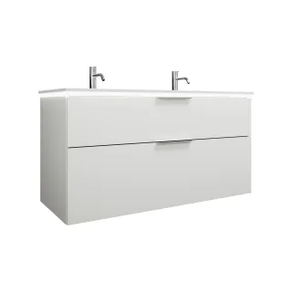Burgbad Mineralguss Waschtisch-Set Eqio Weiß Matt/Alpinweiss, SEZF122F6014C0001 SEZF122F6014C0001