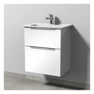 Sanipa 3way Waschtischunterbau zu Ideal Standard Connect Air Waschtisch mit 2 Auszügen, Weiß-Soft UM64043