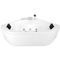 AcquaVapore Whirlpool-Badewanne Whirlpool Pool Badewanne Eckwanne W20H-TH 140x140cm, (1-tlg), mit Ablaufgarnitur
