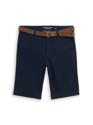 Tom Tailor - Regular Chino Shorts mit Gürtel sky captain blue - Gr. - 29