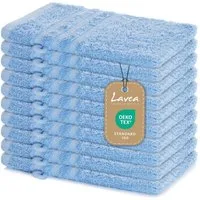 Lavea Waschhandschuh 10er Set Waschhandschuhe, 15 x 21 cm, Elena-Frottierserie, Waschlappen, 100% Baumwolle (10er Set), 500 g/m² Frottier, weich & saugstark, pflegeleicht