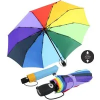 iX-brella Taschenregenschirm Regenbogen-Schirm 10-teilig extra stabil Automatik, farbenfroh