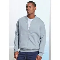 John Devin Sweatjacke mit modischer Teilungsnaht Langarm, Sweatjacke mit Reißverschluss und Rundhals, Baumwollmischung