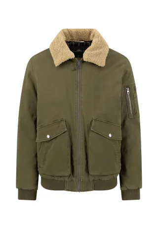 FYNCH-HATTON - Cotton aviator blouson dark khaki - Gr. - L