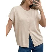 Arach&Cloz Kurzarmpullover Damen, Oversized, Basic Shirt (1-tlg) Weiches leichtes Basic für den Alltag