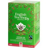 English Tea Shop Tee Grüner Tee Granatapfel, BIO Fairtrade, 20 Teebeutel, sanfter Grüntee, fruchtiger Granatapfel, blumige Rose