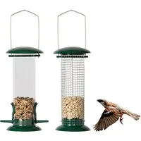 needs&wants® Futterstation 2er Set Vogelfutterspender Metall Kunststoff Futterstation Vögel klein, Metall