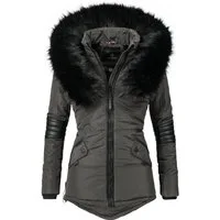 Navahoo Winterjacke Nirvana edle Steppjacke m. schwarzem Kunstpelzkragen