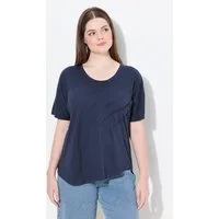 Ulla Popken T-Shirt T-Shirt Biesen Rundhals Halbarm Biobaumwolle