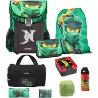 LEGO® Bags Schulranzen Lego Ninjago Einschulungs-Set "Easy" Dose, Flasche, Sporttasche (Set, 9-tlg., mit Dose, Flasche und Sporttasche), ab der 1. Klasse, Ultra-Leicht, 16L Volumen, wasserabweisend