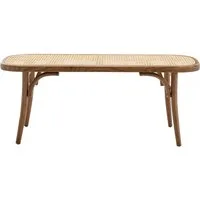 WAHSON OFFICE CHAIRS Sitzbank Esstischbank Rattan Holz Esszimmerbank 96.5cm